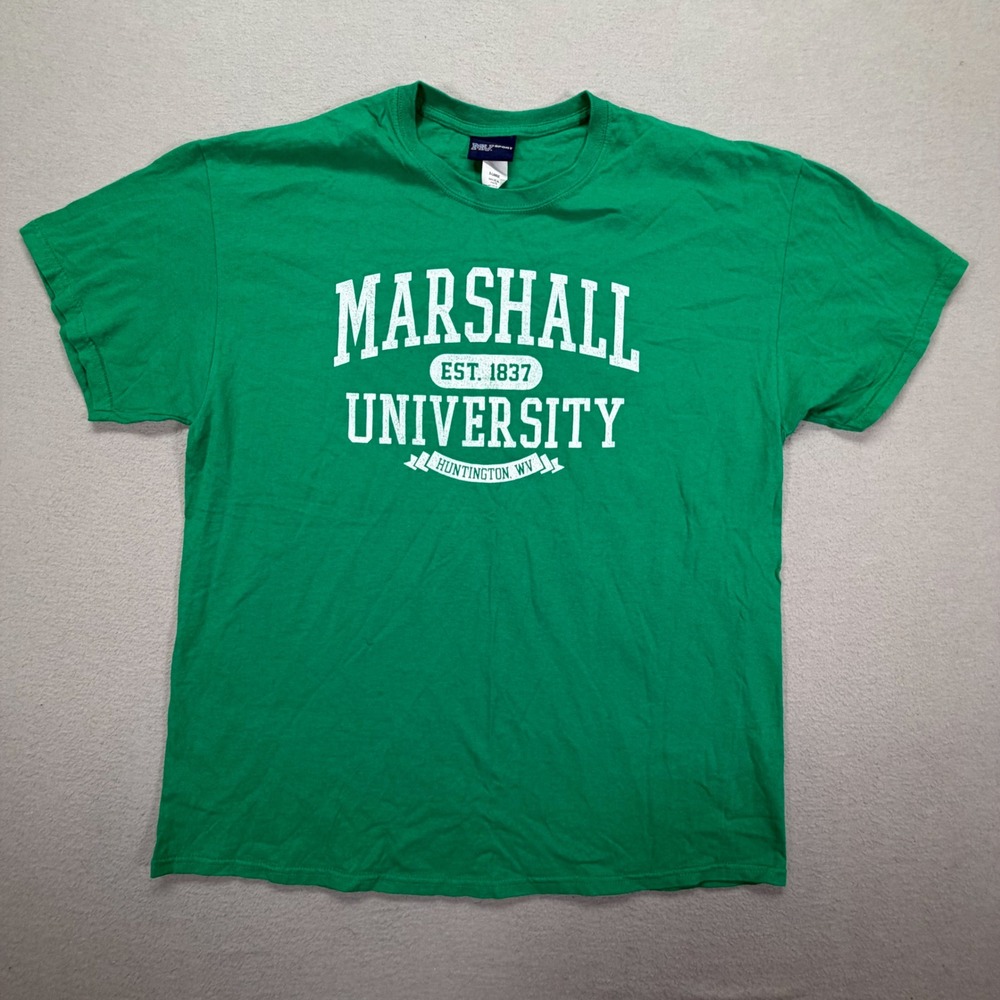 MV Sport Mens T-Shirt Regular Green Marshall University Graphic Tee XL